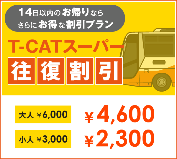 T-CATスーパー往復割引