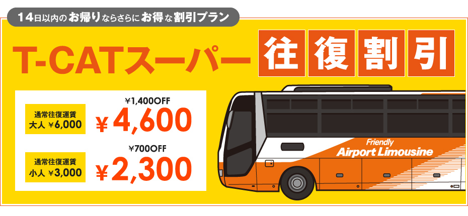 T-CATスーパー往復割引