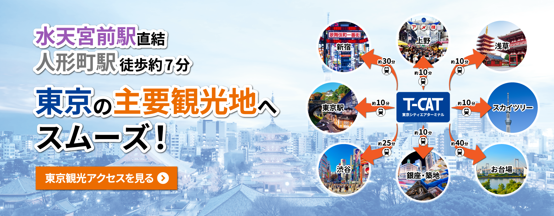 駅直結!東京の主要駅・観光地へスムーズにアクセス